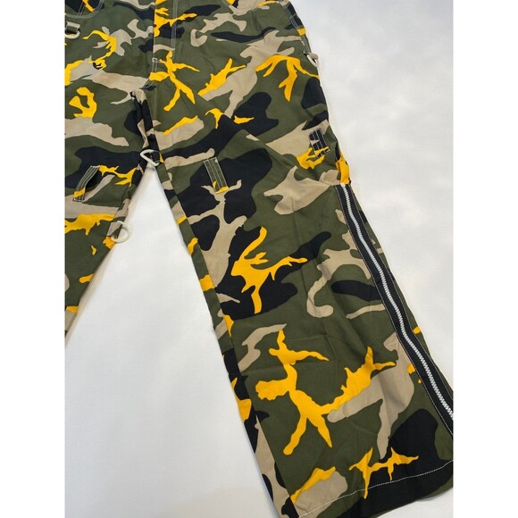 VTG MacGear Pants Men's Size 38 Green Yellow Camo Cargo Baggy Y2K Rave Skater - Picture 7 of 14